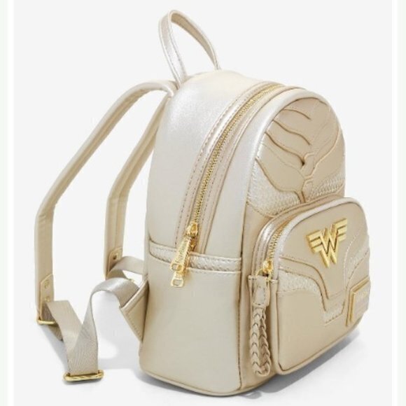 Loungefly Backpack DC Comics Wonder Woman 1984 Metallic Gold Mini Backpack - Picture 2 of 5